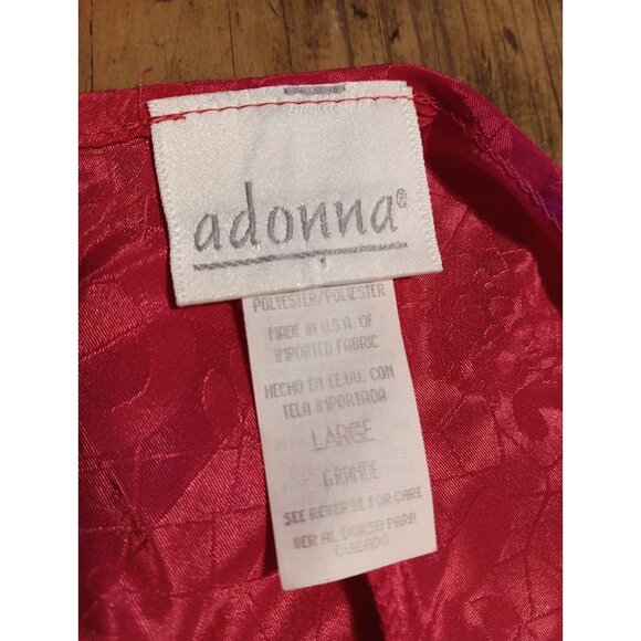 Vtg Adonna Womens L Chemise Slip Dress Nightgown Pink Floral Lace Lingerie Y2K - Picture 5 of 8